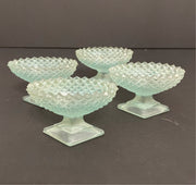 Antique EAPG Diamond Pattern Glass Salt Cellars (4)